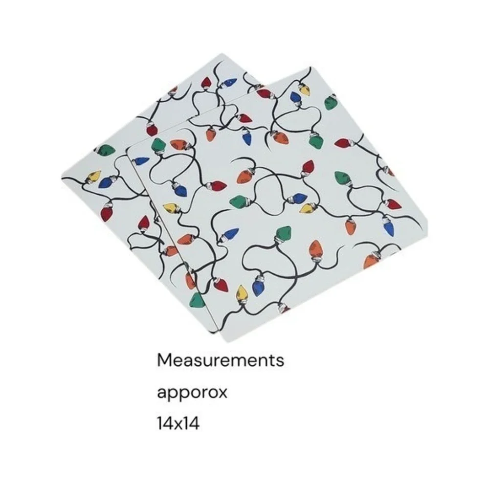Pottery Barn Cork Holiday‎ Christmas Lights Placemats Set of 2